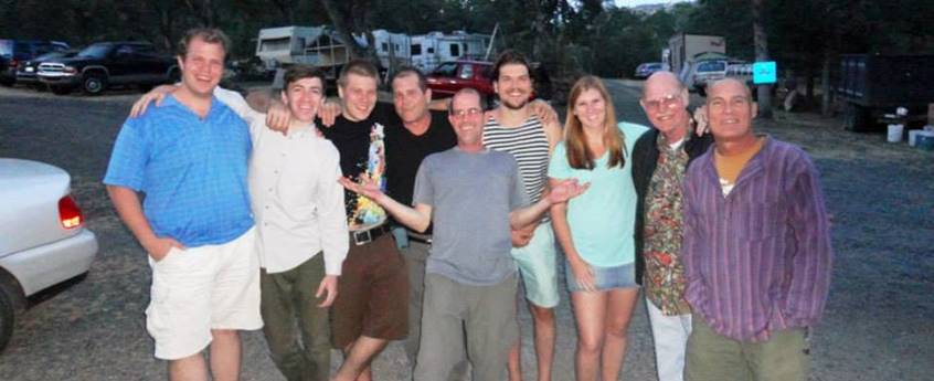 2013: Rocky Meadows Rendezvous: From left: Jordan, Nathan, Aladdin, Paul, Karl, Orpheus, Heidi, Jerry, and our host with the most, Russ
