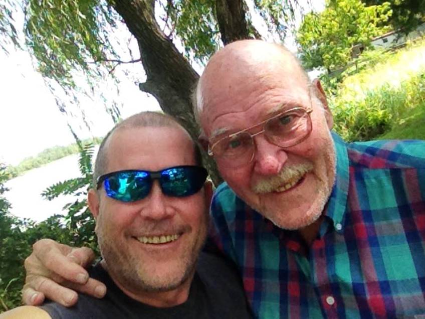 Me and pops at the Fortress of Solitude